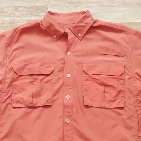 Sportif Hook & Tackle Fishing Shirt - Size Medium Coral - Picture 11 of 15